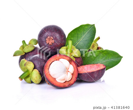 Mangosteen isolated on white background. Mangosteen isolated on white background. 41381640