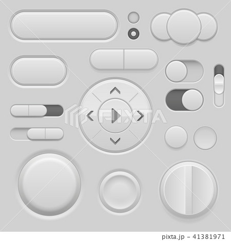 Gray interface buttons. 3d set of UI icons 41381971