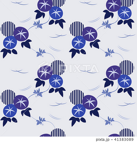 アサガオ 和 パターンのイラスト素材 4130