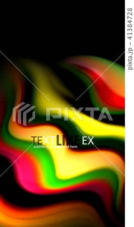 Abstract wave lines fluid rainbow style color stripes on black background. Artistic illustration for 41384728