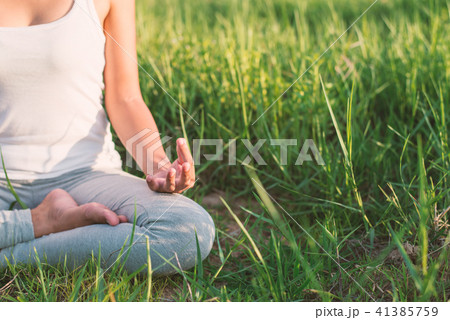 Yoga woman In the lotus posture. 41385759