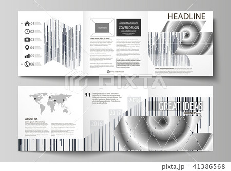 Set of business templates for tri fold square design brochures. Leaflet cover, abstract flat vector Set of business templates for tri fold square design brochures. Leaflet cover, abstract flat vector 41386568