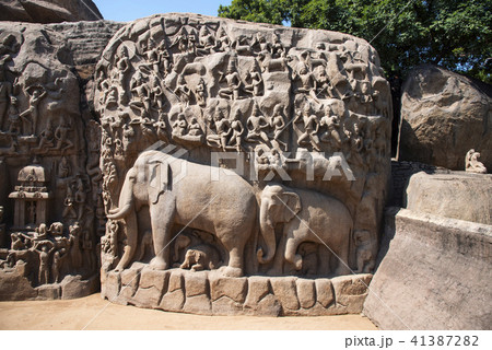 Partial view of the Descent of the Ganges  41387282