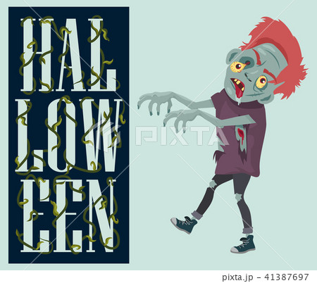 Halloween Night Spooky Zombie Vector Illustration Halloween Night Spooky Zombie Vector Illustration 41387697