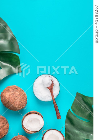 Coconut oil and coconuts. 41388267