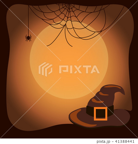 Halloween Background with Witch Hat and Spider Web Halloween Background with Witch Hat and Spider Web 41388441