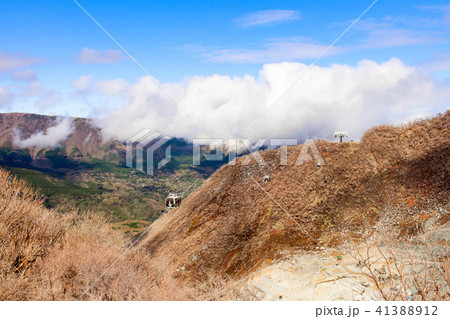 Landscape many Ropeway with mountain and blue sky 41388912