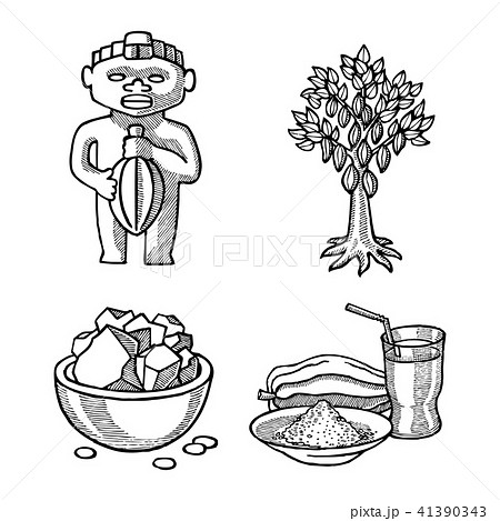 Vector cocoa products hand drawn sketch doodle food chocolate sweet illustration. 41390343