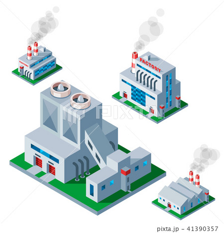 Isometric factory building icon industrial element warehouse architecture house vector illustration Isometric factory building icon industrial element warehouse architecture house vector illustration 41390357