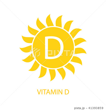 Vitamin D Icon with Sun Vector Illustration 41393859