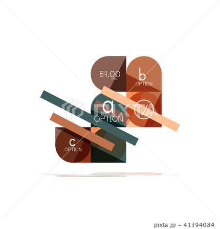 Minimal flat clean abstract option step infographic design element, geometric shapes - round squares 41394084