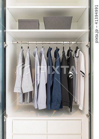 clothes hanging on rail clothes hanging on rail 41394991