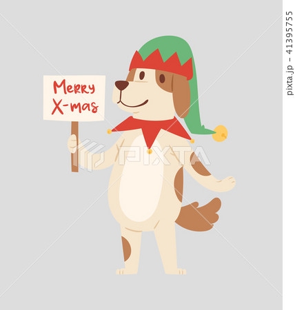 Christmas dog vector cute cartoon puppy character illustration pet doggy Xmas celebrate santa red Christmas dog vector cute cartoon puppy character illustration pet doggy Xmas celebrate santa red 41395755