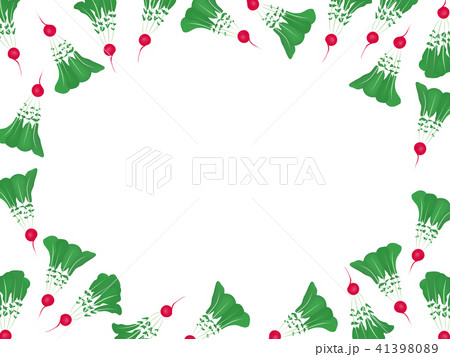 ラディッシュ イラスト 野菜フレームのイラスト素材