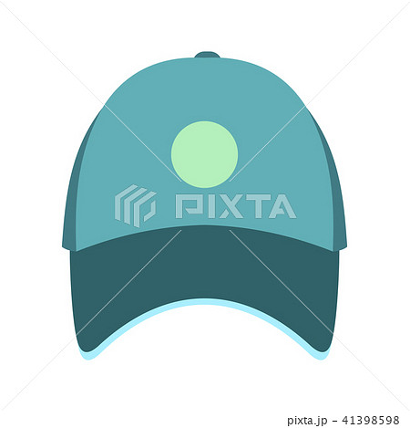Blue baseball hat flat icon Blue baseball hat flat icon 41398598