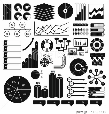 Infographics elements set, black simple 41398640