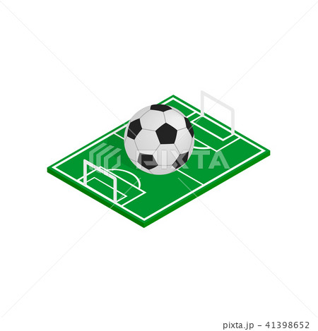 Ball on the soccer field icon, isometric 3d style 41398652