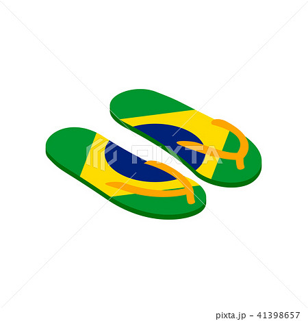 Brazilian flip flops icon, isometric 3d style Brazilian flip flops icon, isometric 3d style 41398657