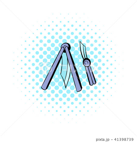 Butterfly knife icon, comics style 41398739