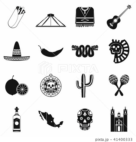 Mexico icons black 41400333