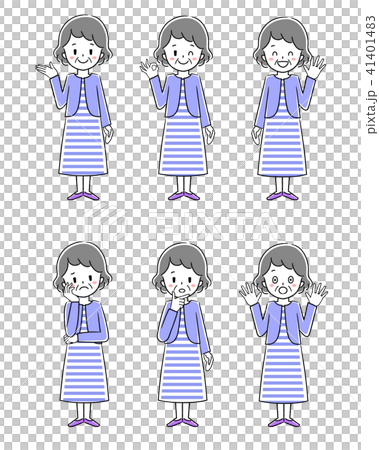 老年女性手勢集 老年女性手勢集 41401483
