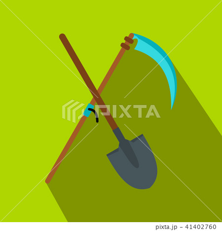 Scythe and shovel flat icon  41402760