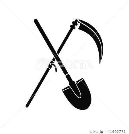 Scythe and shovel icon  41402771