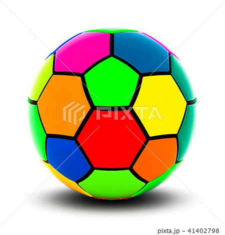 カラフルなサッカーボールのイラスト素材