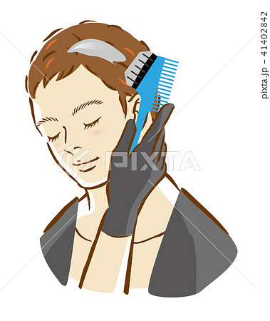 男性 ヘアダイ 毛染め カラーリングのイラスト素材