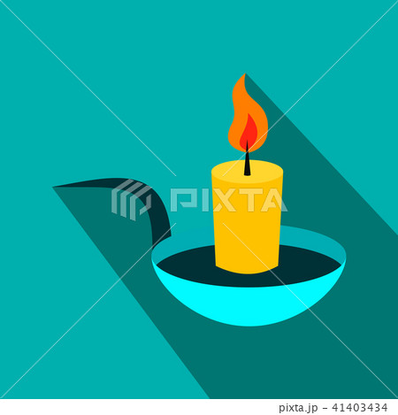 Candle flat icon with shadow  41403434