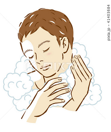 男性 ボディーソープ 身体 洗うのイラスト素材