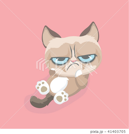 Cute grumpy cat. Vector Illustration. 41403705