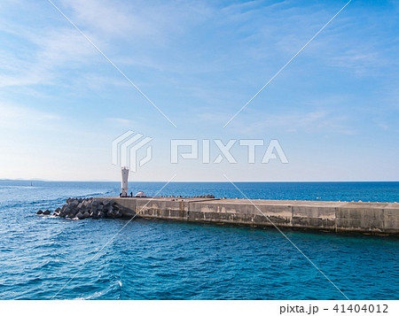 沖縄県 伊江島 伊江港の写真素材