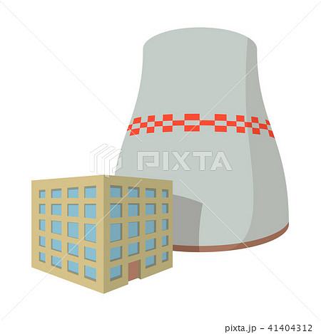 Fossil fuel power station cartoon icon  41404312