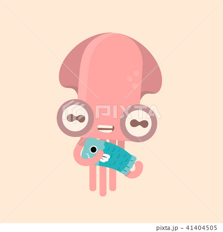 Cute octopus cartoon on pastel background. 41404505