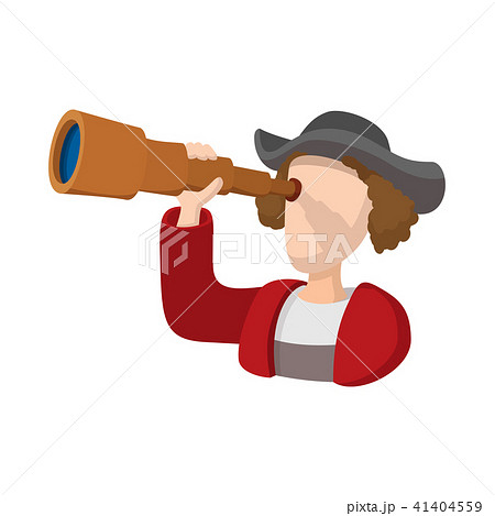 Christopher Columbus costume with spyglass icon 41404559
