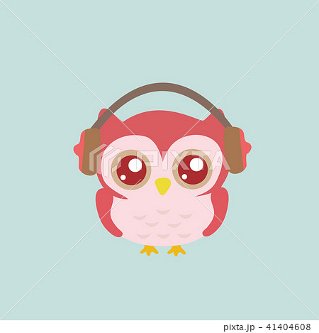 Owl wearing headphones. 41404608