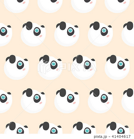 Cute Panda Face Pattern のイラスト素材