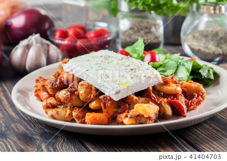 Baked giant beans with feta cheese 41404703