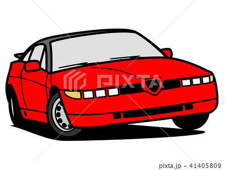 イタリアンスポーツカー　赤　自動車イラスト 41405809