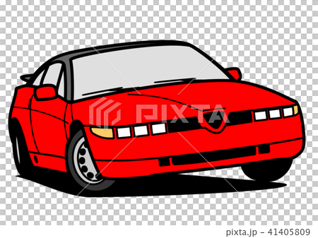 イタリアンスポーツカー　赤　自動車イラスト 41405809