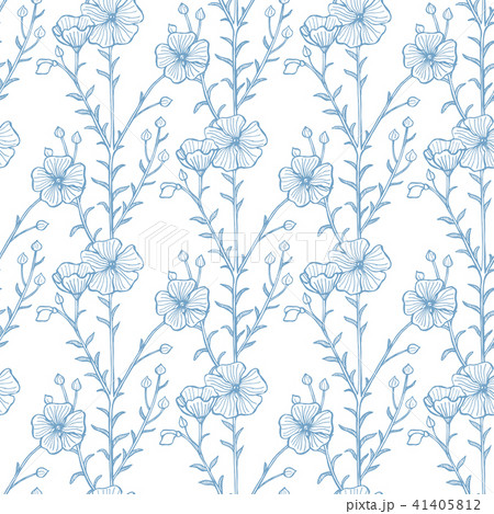 Flax Pattern in Hand Drawn Styleのイラスト素材 [41405812] - PIXTA