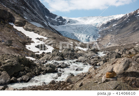 Aerial view of Fabergstolsbreen glacier in Nigardsvatnet Jostedalsbreen national park in Norway in a 41406610
