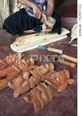 Traditional Mask carves Sri Lanka 41407132