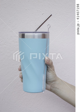 Stainless steel straw and thermos mugs reusable Stainless steel straw and thermos mugs reusable 41407198