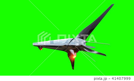 Sci fi fufturistic ship. Concept of future. Green screen. 3d rendering. 41407999
