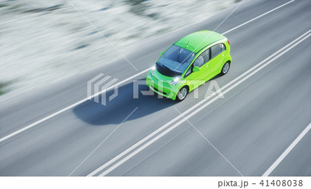 3d model of electric green car with 3d model of man. Render. Ecology concept. 3d rendering. 3d model of electric green car with 3d model of man. Render. Ecology concept. 3d rendering. 41408038