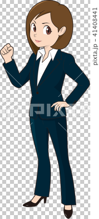 ガッツポーズをする女性ビジネスマン 41408441