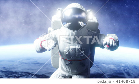 Astronaut levitation in space. 3d rendering. Astronaut levitation in space. 3d rendering. 41408719