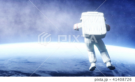 Astronaut levitation in space. 3d rendering. 41408726